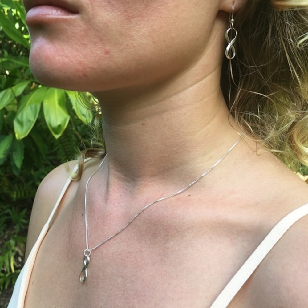 Mobius Silver Small Infinity Earrings, Dangling I… - image 6